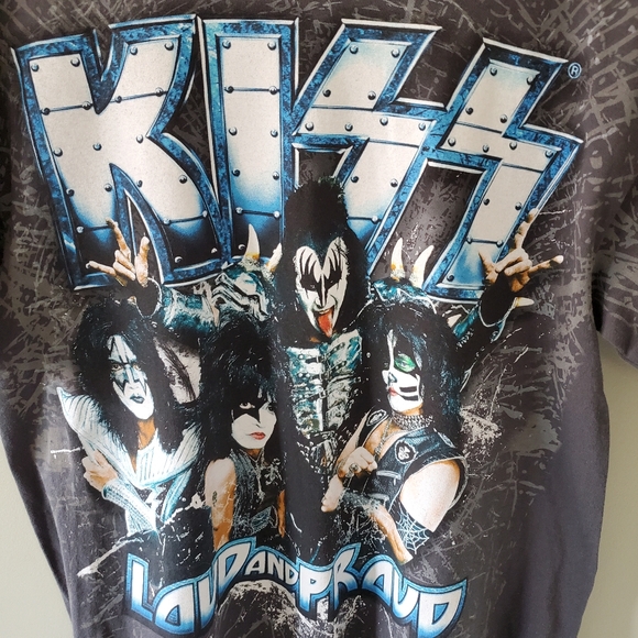 Alstyle M Y2K Kiss 2012 Loud and Proud Punk Goth Grunge Festival Graphic T-Shirt - Picture 4 of 8